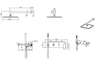 Душевой комплект Boheme Qubic 474-SGM антрацит глянец